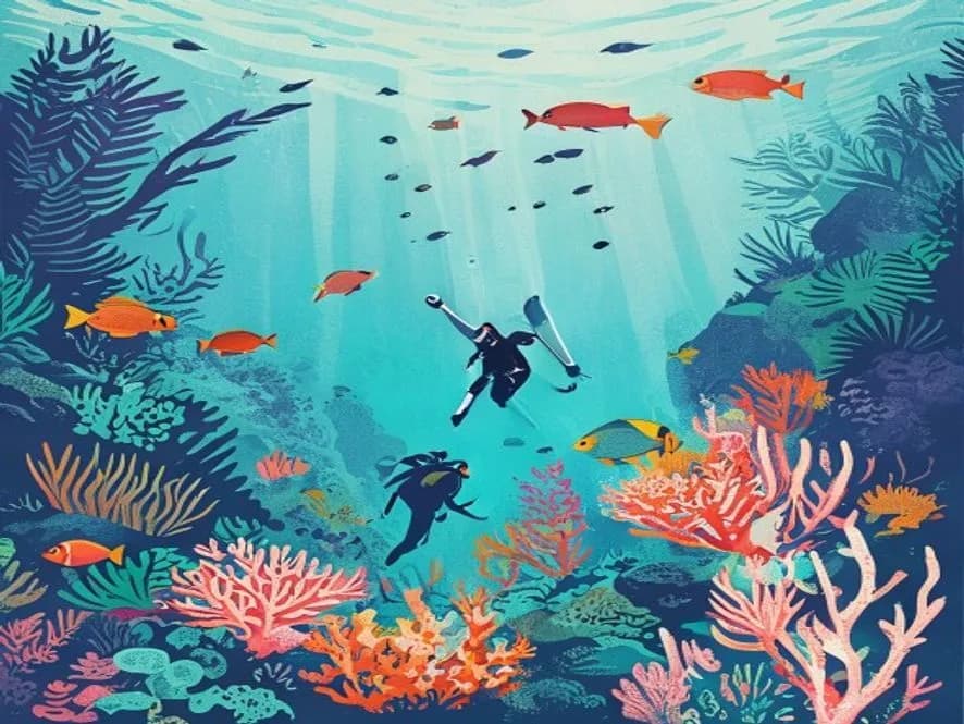 Painted scene from Andaman Islands