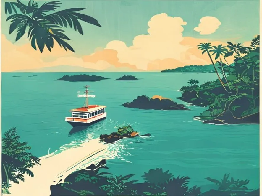 Painted scene from Andaman Islands