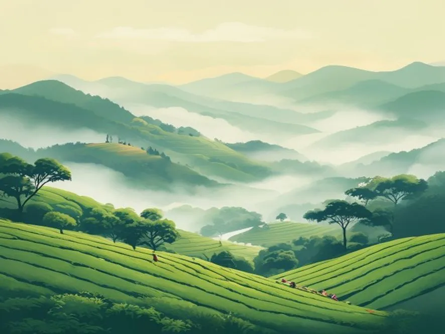 Painted scene from Kerala